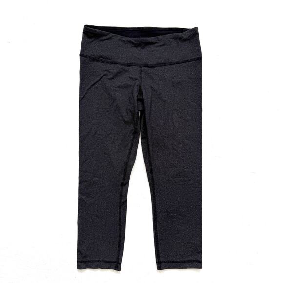 Lululemon Wunder Under Crop Leggings Size 6 Wee Stripe Black Heathered Black - Picture 1 of 6